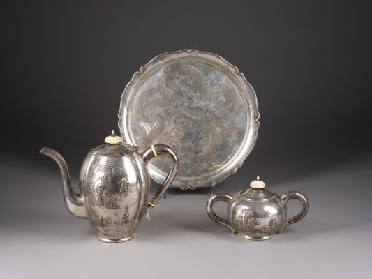 Picture KONVOLUT VON DREI KANTON-EXPORT-SILBEROBJEKTEN