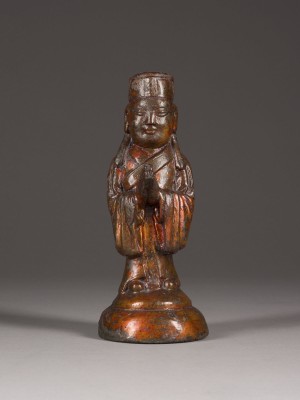 Auktion 152<br>EINE VERGOLDETE LACKIERTE FIGUR EINER DAOISTISCHEN GOTTHEIT AUS BRONZE