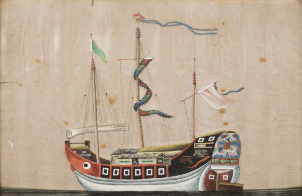 Auction 152<br>ZWEI CHINESISCHE EXPORT-AQUARELLE VON JUNKS UND SAMPANS