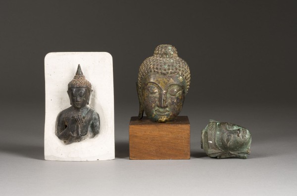 Picture DREI KÖPFE VON BUDHA AUS BRONZE