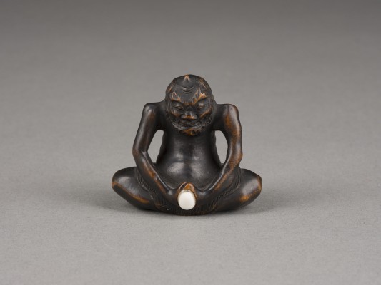 Bild EIN HOLZ-NETSUKE EINES ONI
