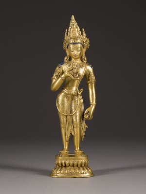 Auktion 152<br>EINE VERGOLDETE FIGUR EINES STEHENDEN VAJRASATTVA AUS BRONZE