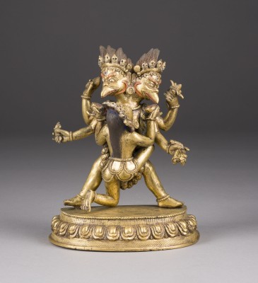 Bild EINE VERGOLDETE BRONZEFIGUR DES KAKAMUKHA MAHAKALA MIT GEMAHLIN