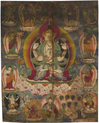 Auktion 152<br>EIN THANGKA MIT DARSTELLUNG DES SHADAKSHARI LOKESHVARA