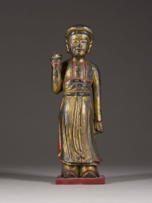 Auktion 152<br>EINE GOLDLACKIERTE FIGUR AUS HOLZ