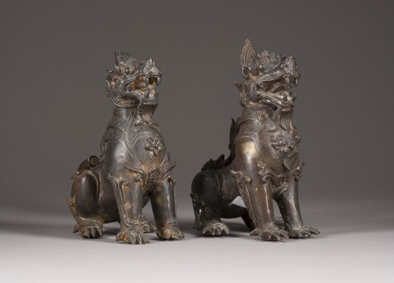 Picture ZWEI MYTHISCHE TIERE AUS BRONZE