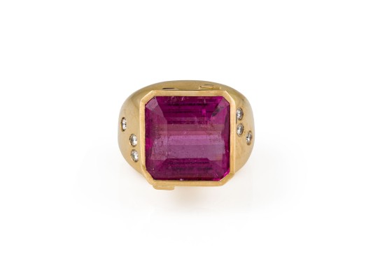 Picture MODERNER PINKER TURMALIN RING 20.00 CT.