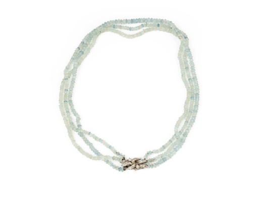 Picture 3-STRÄNGIGES AQUAMARIN COLLIER