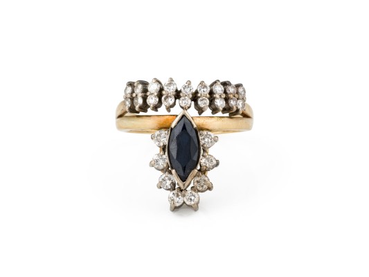 Picture IMPOSANTER SAPHIR DIAMANT RING
