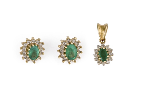 Bild 2-TEILIGES SMARAGD SCHMUCK SET