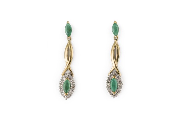 Bild FILIGRANE SMARAGD OHR HÄNGER