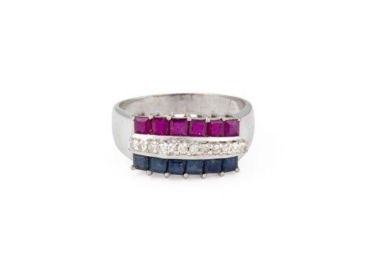 Bild RUBIN SAPHIR DIAMANT RING