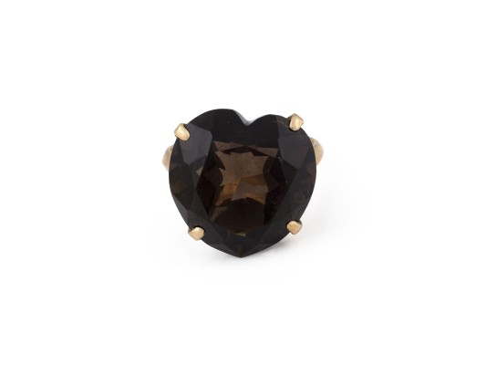 Bild GROßER HERZ RAUCHQUARZ RING