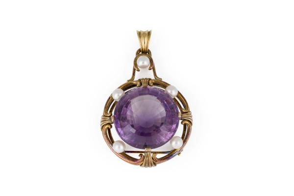 Picture AMETHYST JUGENDSTIL BROSCHEN ANHÄNGER