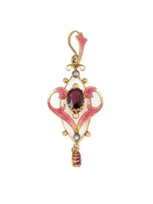 Bild JUGENDSTIL GRANAT ANHÄNGER