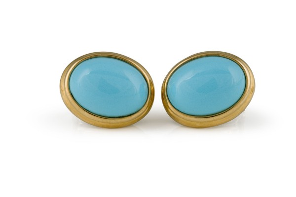 Bild GROßE OVALE TÜRKIS CLIP STECKER