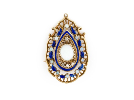 Bild ZIERVOLLE OPAL EMAILLE BROSCHE