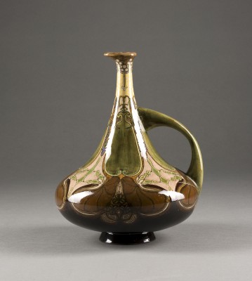 Picture JUGENDSTIL-HENKELKANNE MIT BLUMENMALEREI