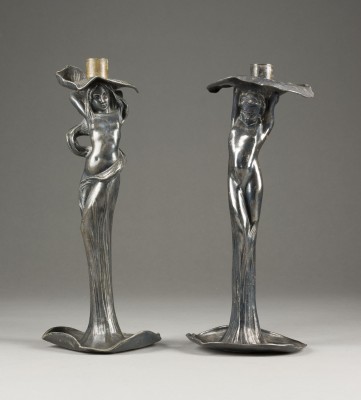 Bild PAAR FIGÜRLICHE JUGENDSTIL-LEUCHTER