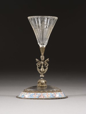 Bild HISTORISMUS-WEINGLAS MIT PÄPSTLICHEM WAPPEN