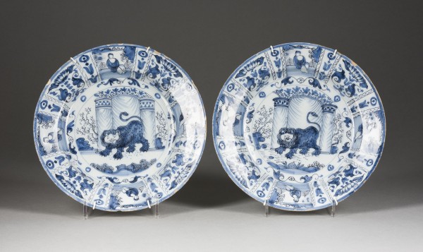 Bild PAAR DELFTER TELLER 'LÖWE JUDAS'