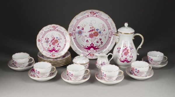 Bild KAFFEESERVICE 'INDISCHES VOGELMODELL-PURPUR' FÜR SECHS PERSONEN