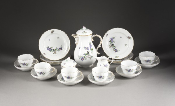 Picture 21-TEILIGES KAFFEESERVICE 'INDISCHE FELS-UND VOGELMALEREI'