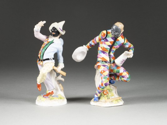 Picture HARLEKIN UND PULCINELLA IN DER ART VON MEISSEN