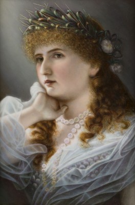 Auction 155<br>PORZELLANBILDPLATTE FRAUENPORTRÄT NACH CONRAD KIESEL