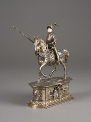 Auktion 155<br>SILBERFIGUR EINES TURNIERRITTERS ZU PFERD