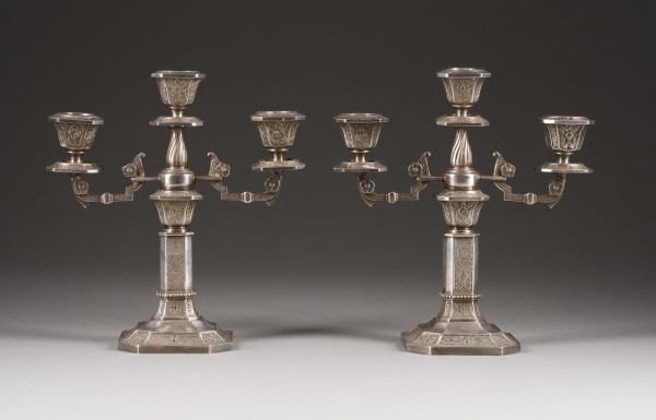 Picture PAAR DREI-FLAMMIGE KERZENLEUCHTER