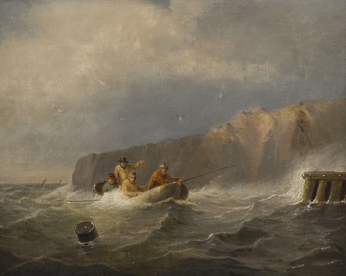 Auction 155<br>FISCHERBOOT AM UFER IM STURM