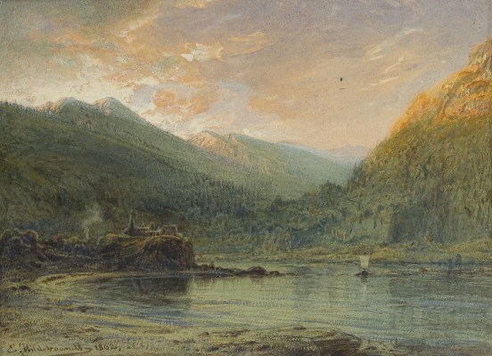Auktion 155<br>ABENDSTIMMUNG ÜBER EINEM BERGSEE, 1862