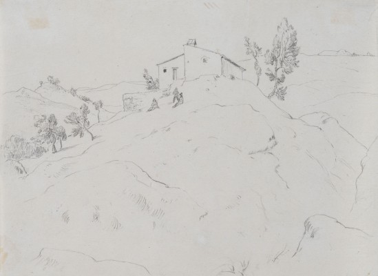 Bild LANDSCHAFT MIT HÜTTE AUF EINEM HÜGEL