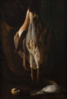 Auktion 155<br>STILLLEBEN MIT VÖGELN UND AUFGEBROCHENER FRUCHT