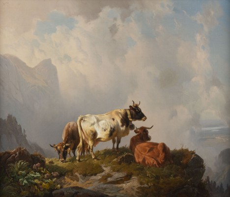 Auction 155<br>RINDER VOR GEBIRGSLANDSCHAFT, 1850