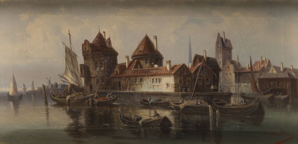 Auktion 155<br>GEMÄLDEPAAR MIT ANSICHTEN HOLLÄNDISCHER HÄFEN