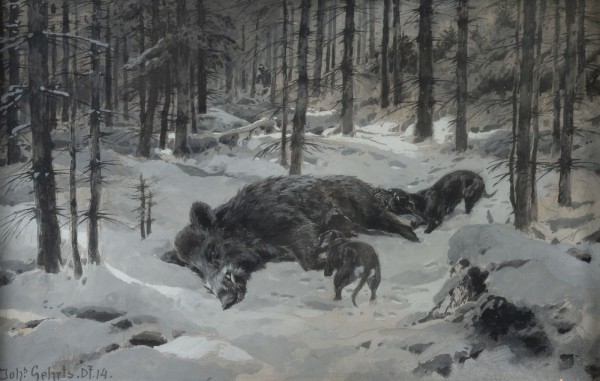 Auction 155<br>Winterjagd auf Wildschwein, 1914