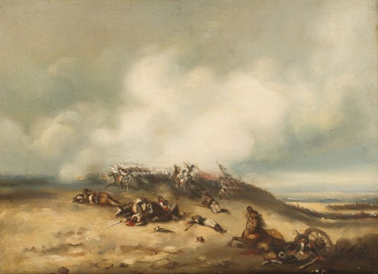 Auktion 155<br>ÖLSTUDIE EINER SCHLACHTSZENE