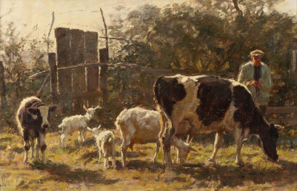 Auktion 155<br>BAUER MIT KÜHEN UND ZIEGEN