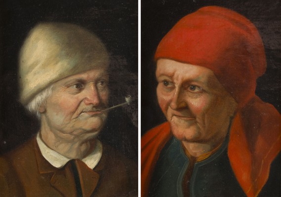 Auktion 155<br>PORTRÄTS EINES ÄLTEREN MANNES MIT PFEIFE UND EINER FRAU