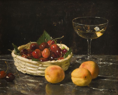 Auktion 155<br>STILLLEBEN MIT KIRSCHEN UND APRIKOSEN, um 1890