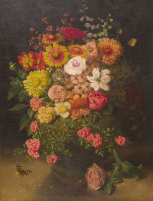 Auktion 155<br>BLUMENSTILLLEBEN MIT SCHMETTERLING