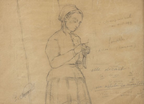 Auktion 155<br>MÄDCHEN BEIM STRICKEN