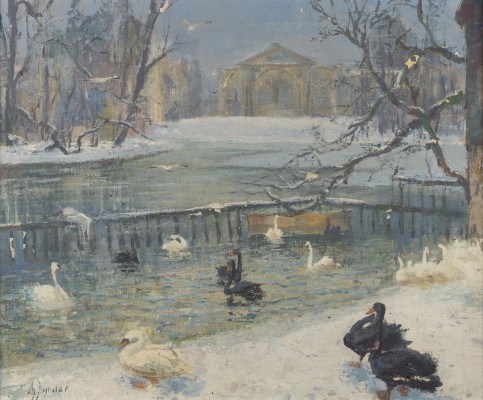 Auktion 155<br>SCHWÄNE IM WINTERPARK