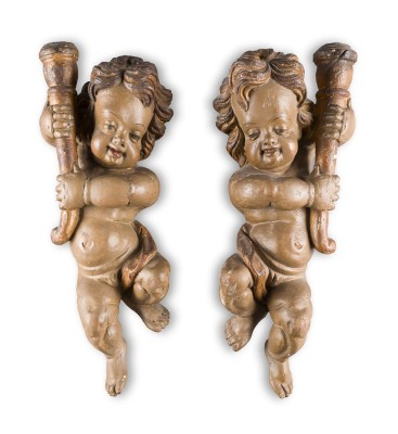 Bild PAAR SCHWEBENDE LEUCHTERPUTTEN