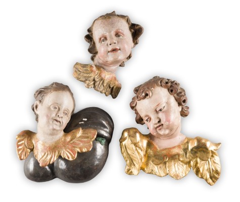 Bild KONVOLUT VON DREI GEFLÜGELTEN PUTTENKÖPFEN
