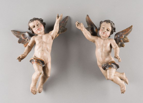 Bild PAAR SCHWEBENDE GEFLÜGELTE PUTTEN