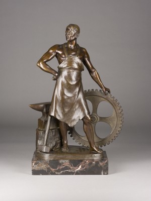 Bild SCHMIED MIT AMBOSS UND ZAHNRAD