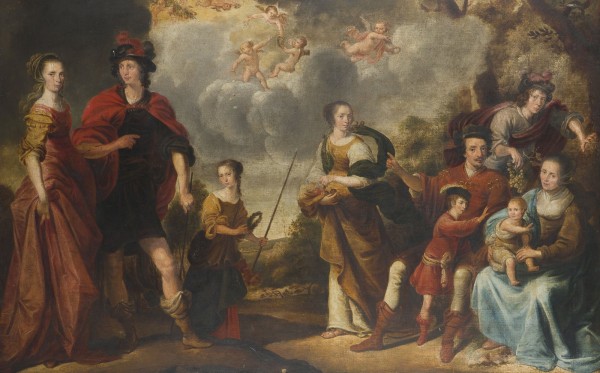 Auction 155<br>FAMILIENPORTRAIT (WOHL JOHAN DIMMER , SOLLICITEUR MILITAIRE IM HAAG, MIT FAMILIE